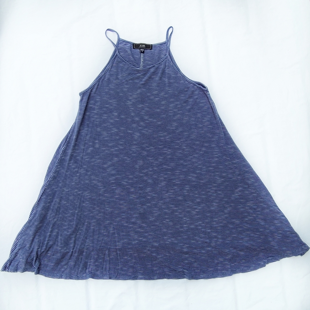 Blue/white tank top striped dress